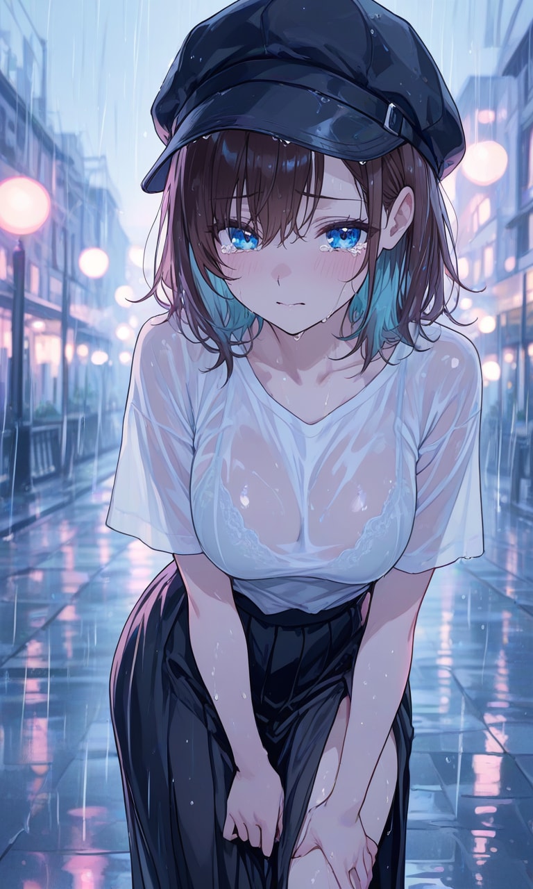 服がびしょ濡れ
