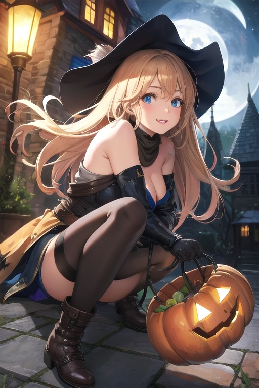 ハロウィンの魔女 | の人気AIイラスト・グラビア