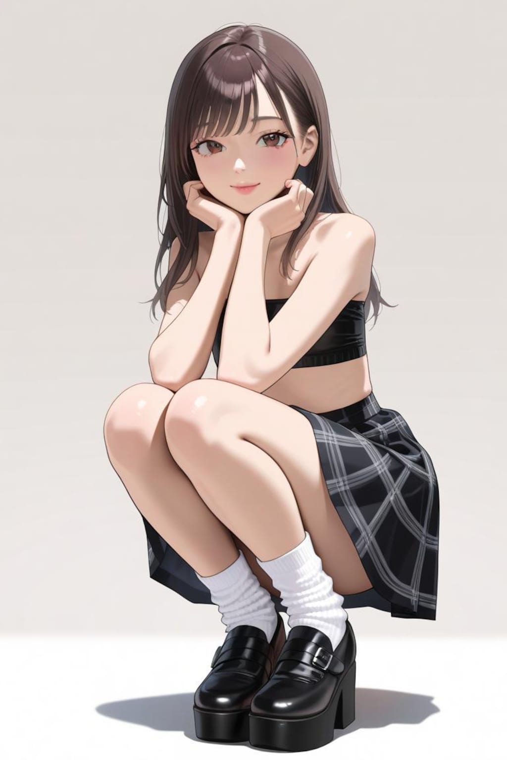 チェックのスカート