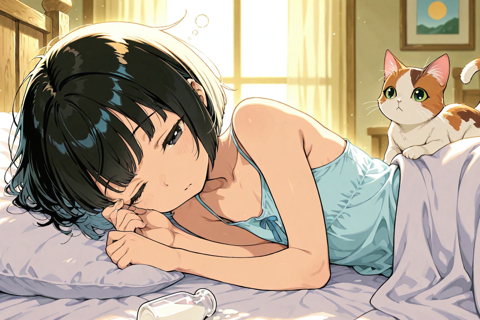 乳搾り？　まだ眠いよ…