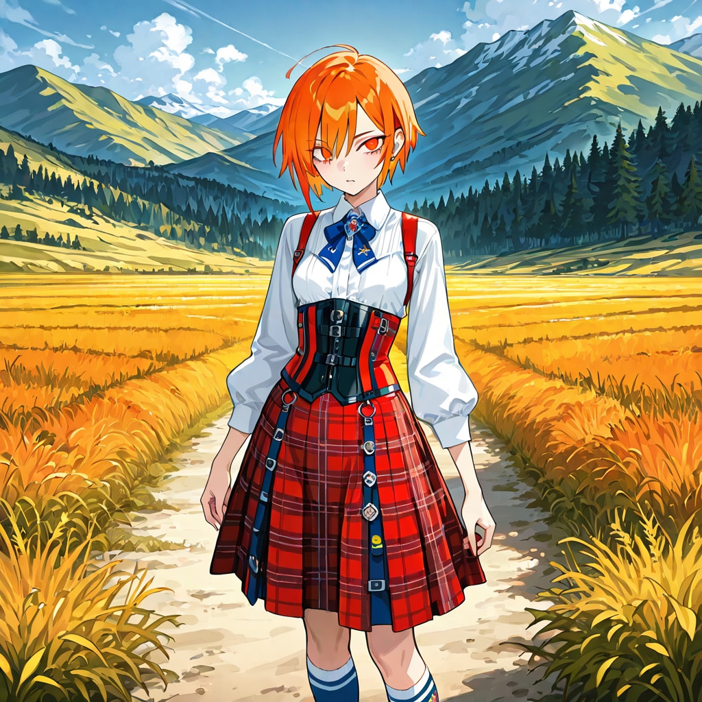 風の高地とボーイッシュメイド | の人気AIイラスト・グラビア