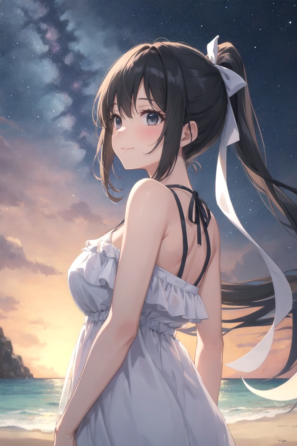 夏の浜辺で