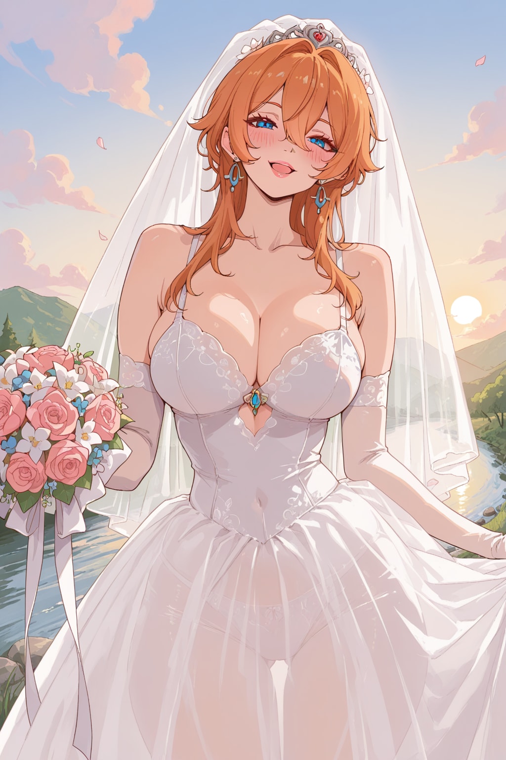 夕暮れ時の花嫁