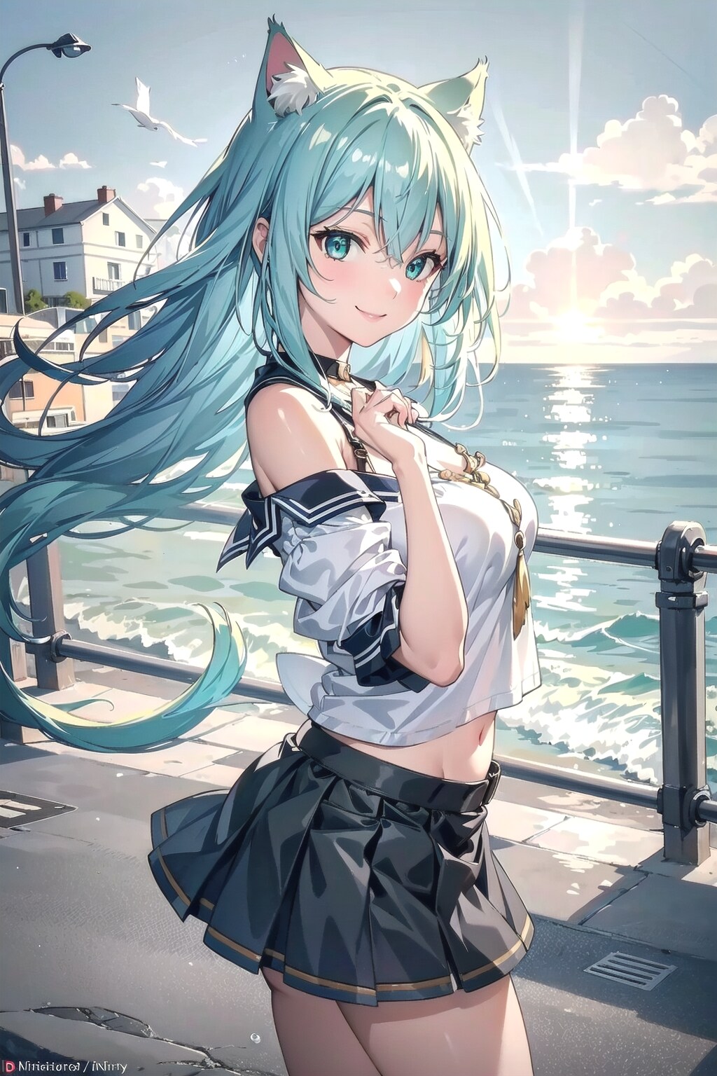 風になびく長い髪🐱✨ | の人気AIイラスト・グラビア