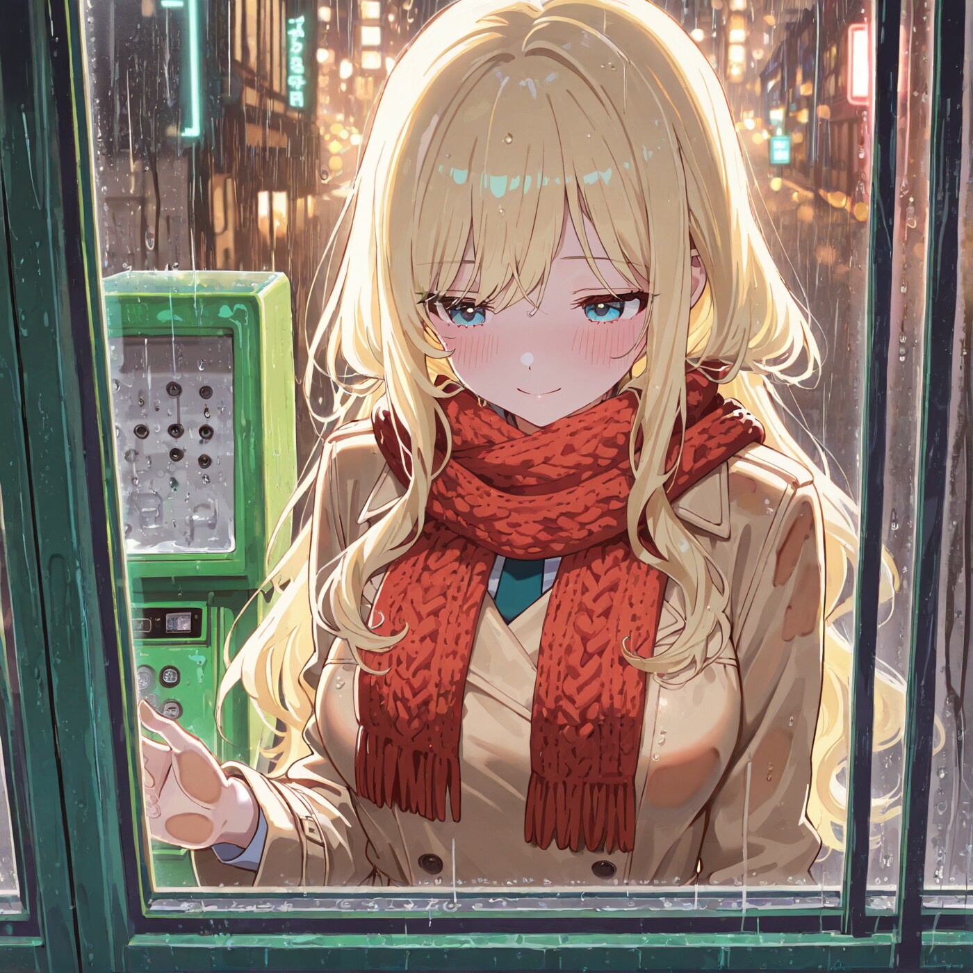 秋雨と公衆電話 | の人気AIイラスト・グラビア