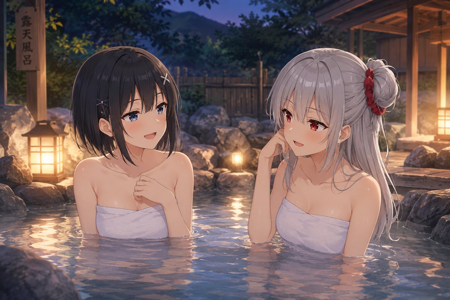 2人で露天風呂