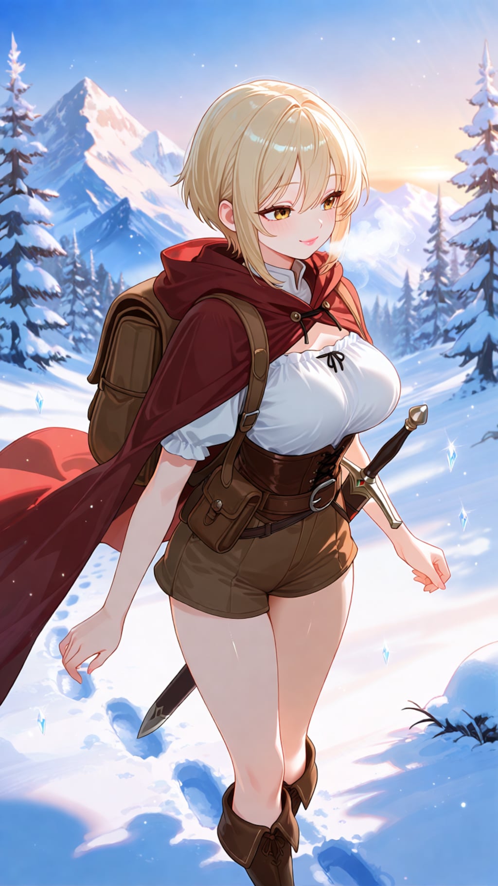 雪山の道