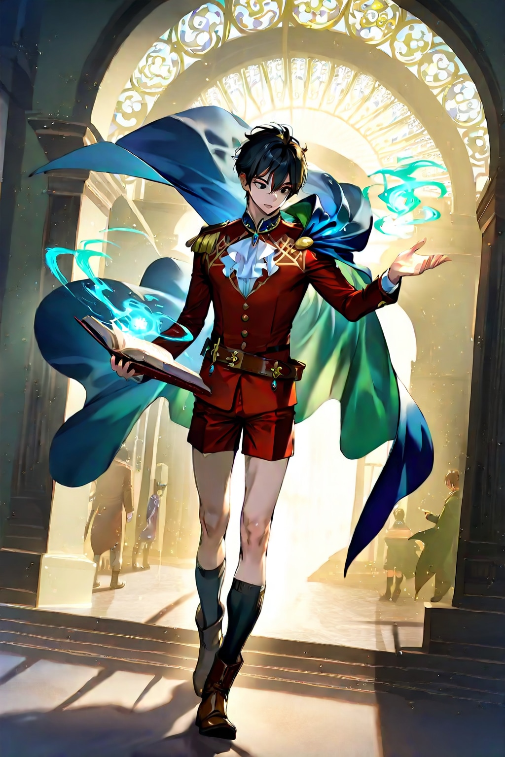 古代遺跡の地下、大きな男性学者1-1-2