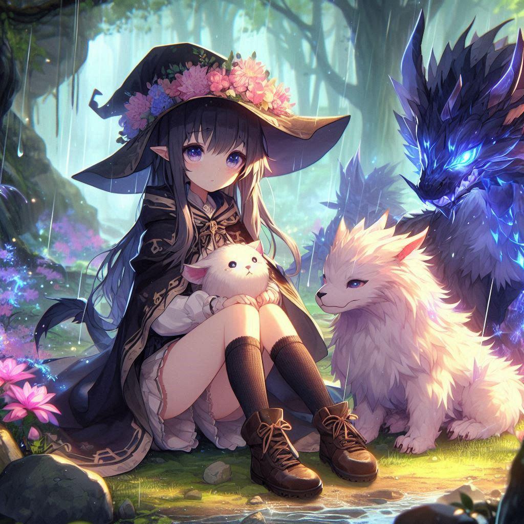 雨森の魔女と魔獣 | の人気AIイラスト・グラビア