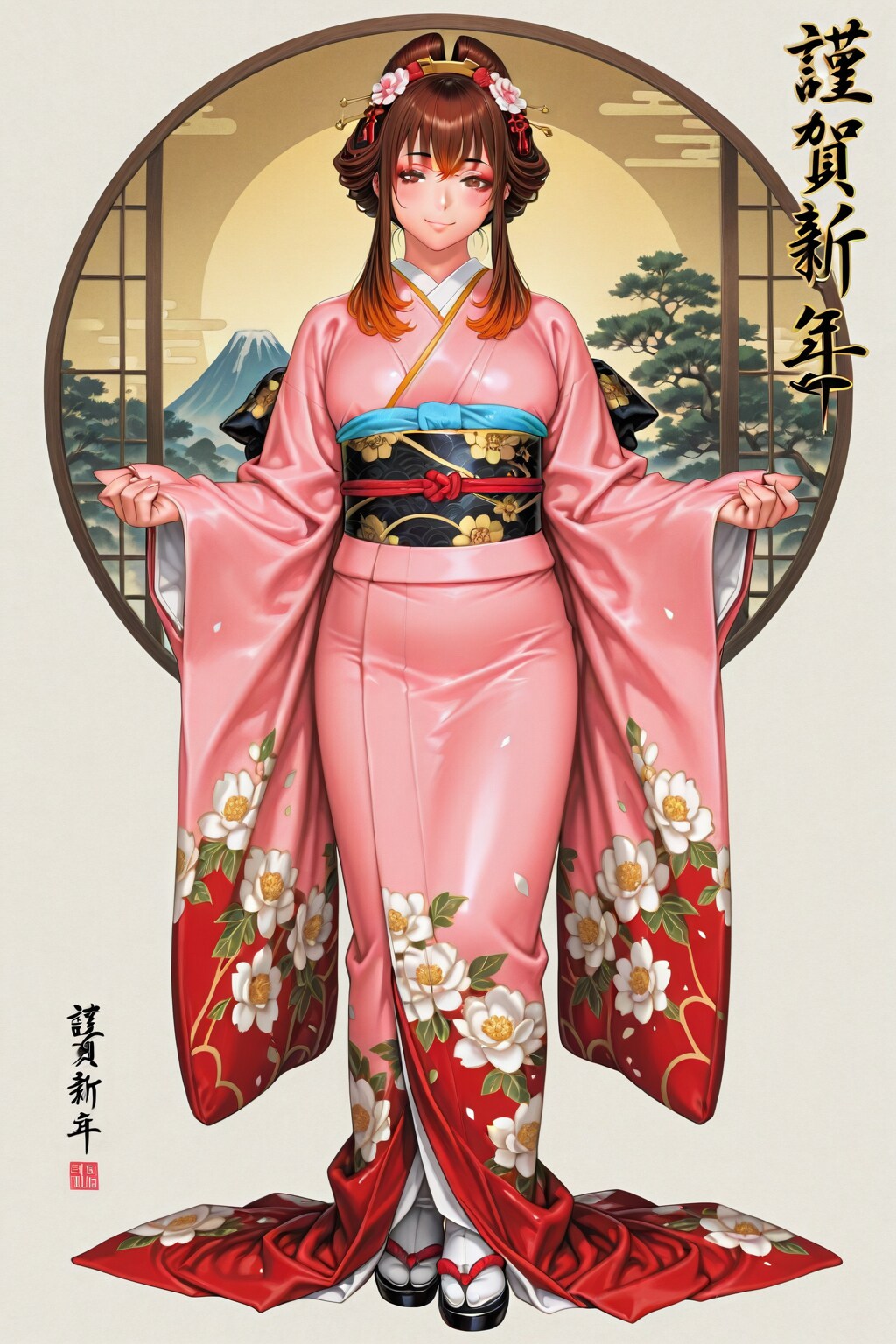 着物にしただけなのに　謹賀新年(-_-;)