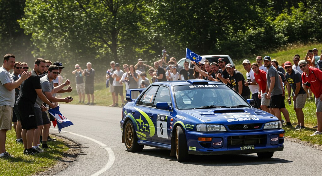 インプレッサラリーカー競技風景