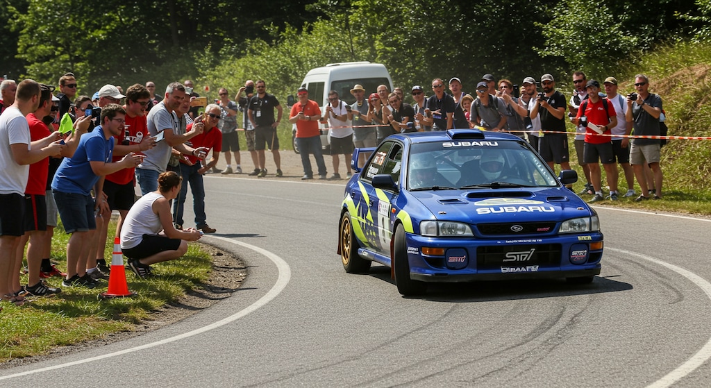 インプレッサラリーカー競技風景