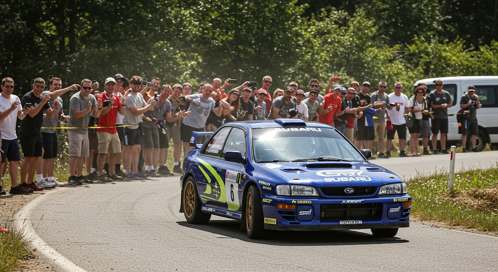 インプレッサラリーカー競技風景