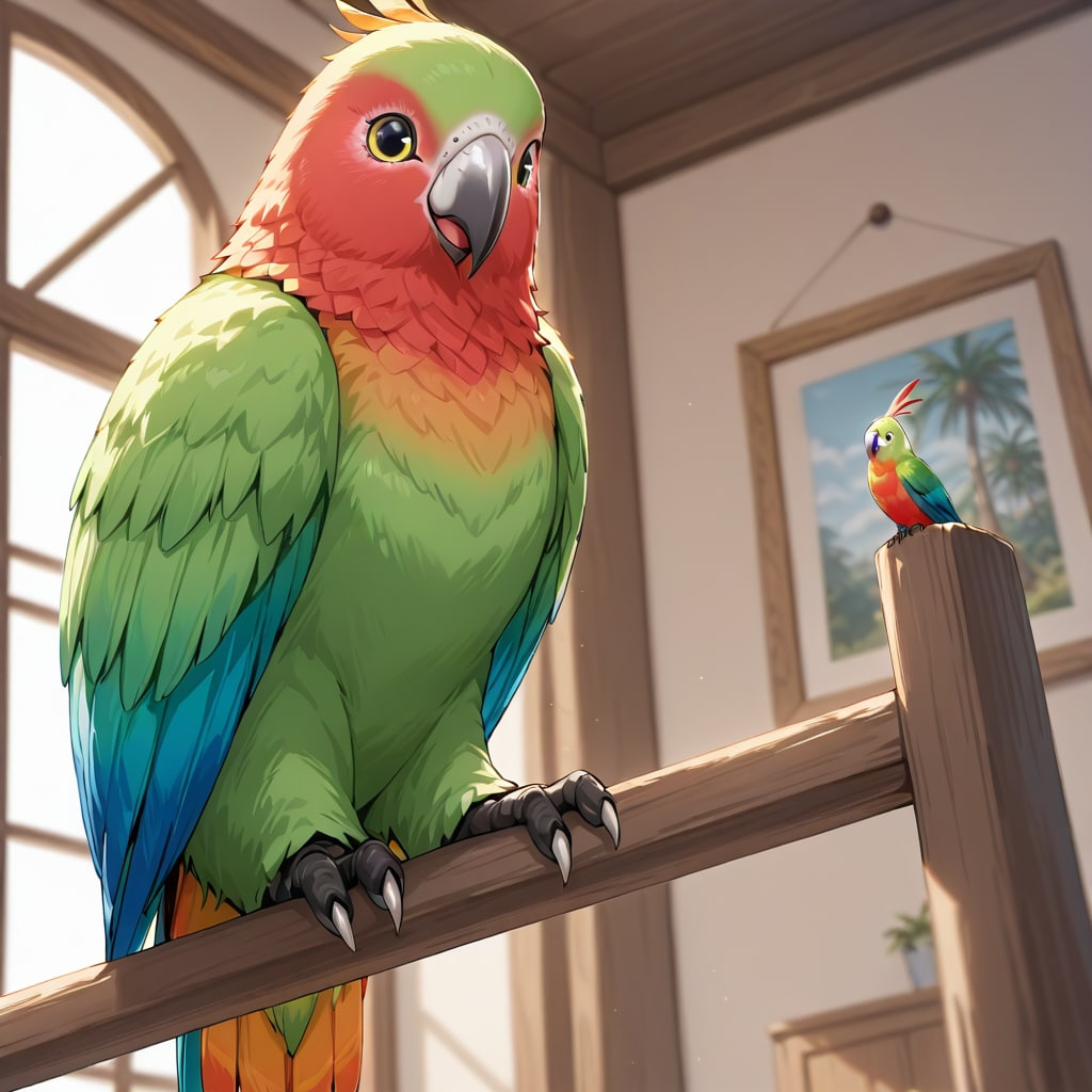 オウムとオウムのフィギュア