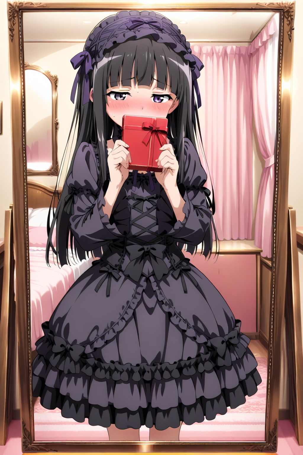 鏡の前で告白の練習 | の人気AIイラスト・グラビア