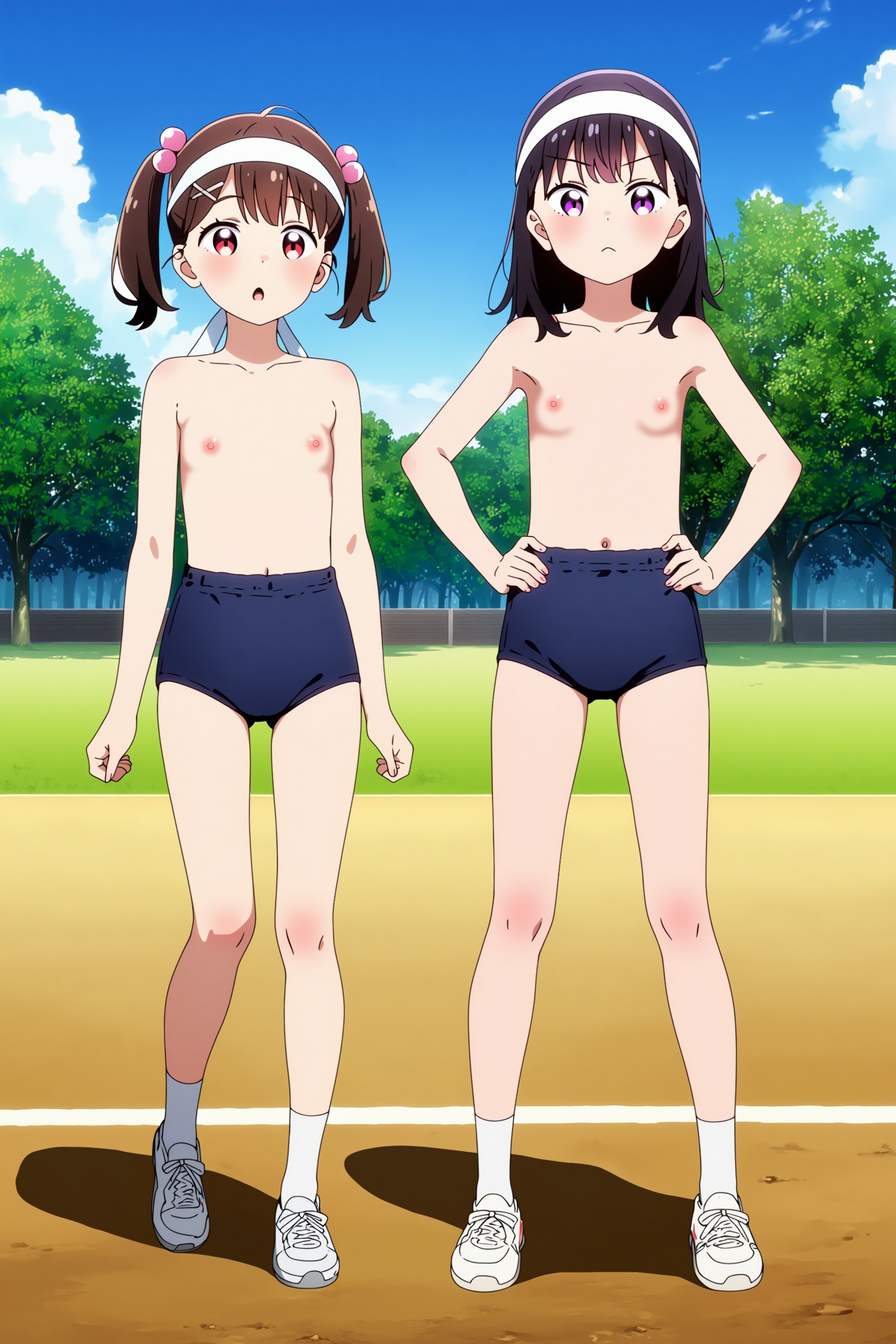 裸ブルマ+ハチマキ