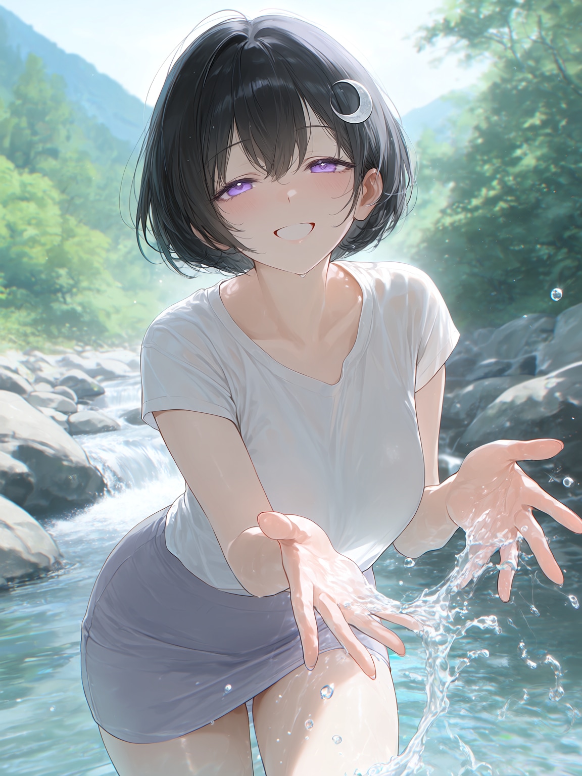 夏休みの川遊び