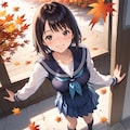 紅葉とセーラー服 8枚目