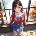 紅葉とセーラー服 12枚目