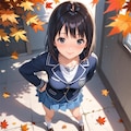 紅葉とセーラー服 7枚目