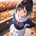 紅葉とセーラー服 9枚目