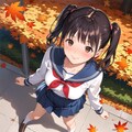 紅葉とセーラー服 11枚目