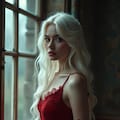 白髪赤目美女 3枚目