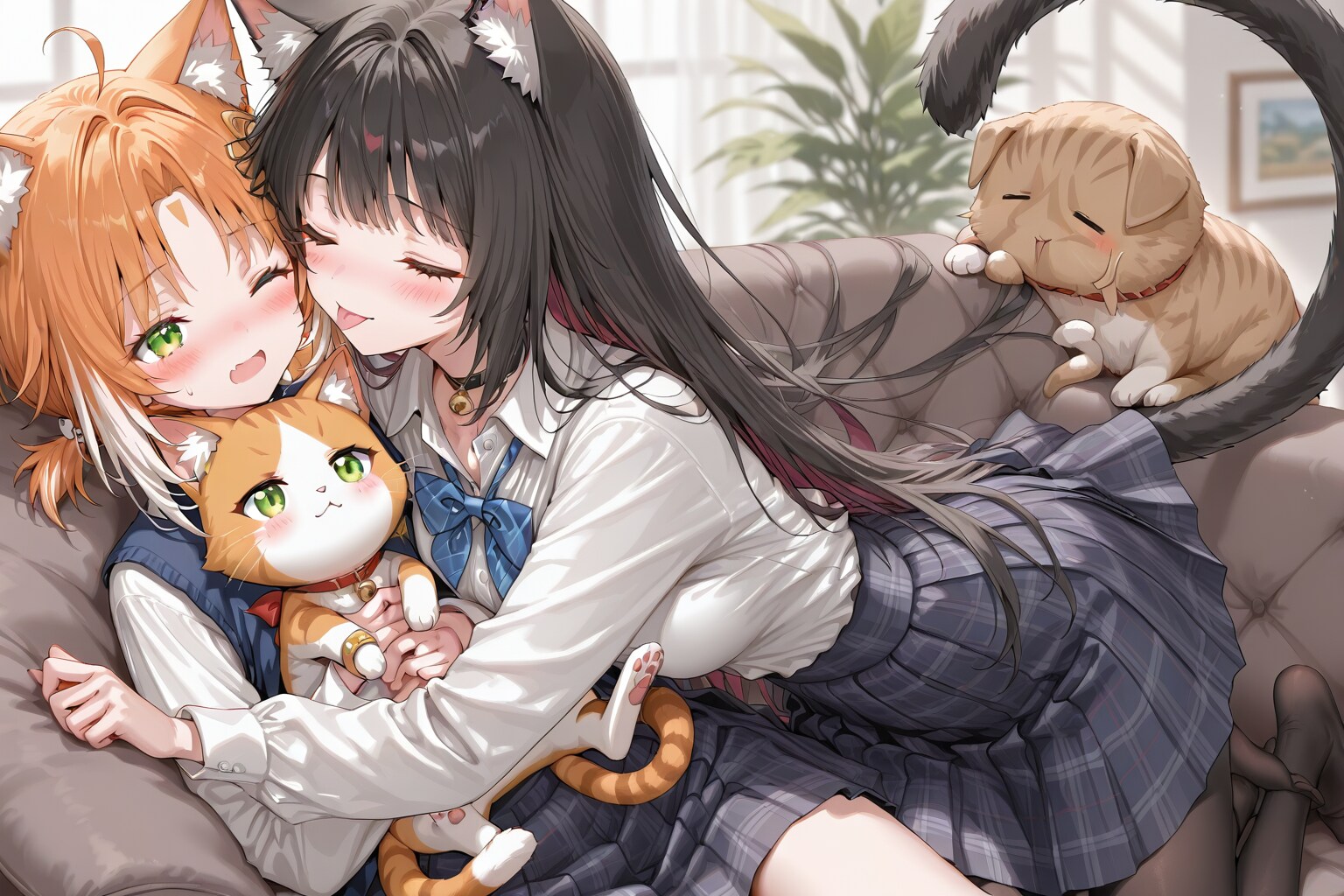 ネコを撫でる | の人気AIイラスト・グラビア