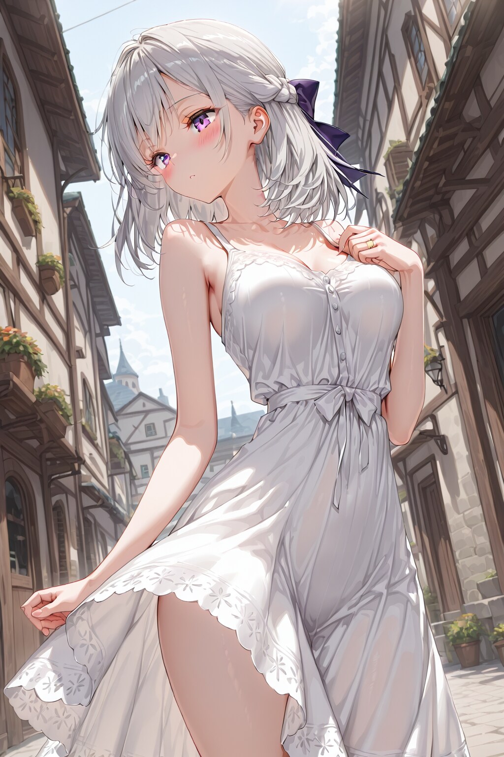 (1285)銀髪ちゃんワンピース