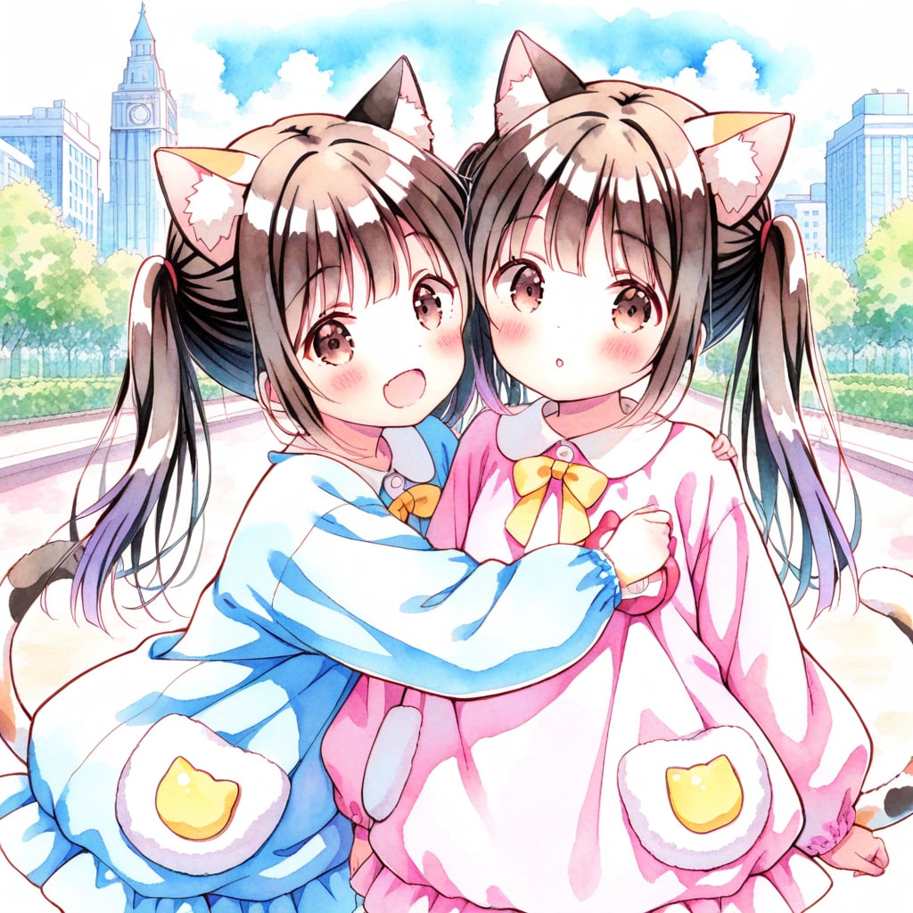 「いつでもいっしょ」（２）双子・幼稚園企画 | の人気AIイラスト・グラビア