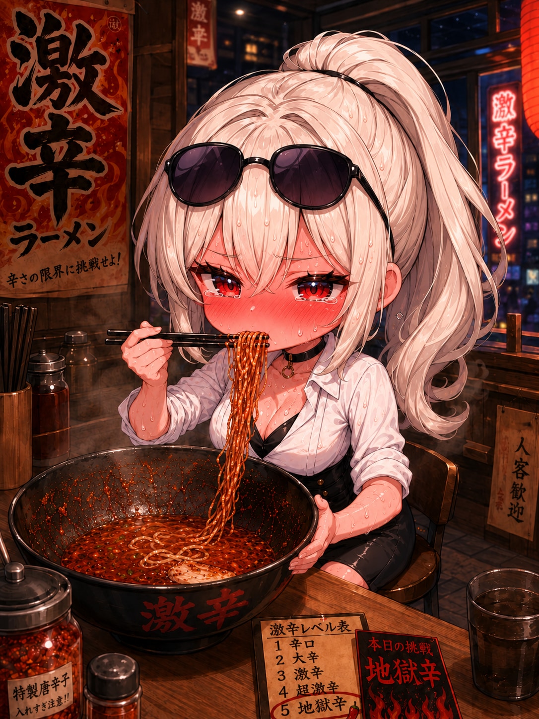 クール美女、地獄辛と格闘中