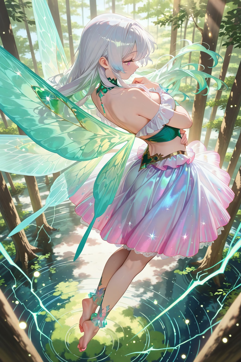 林に舞い降りた、行くあてのない蝶の精霊…