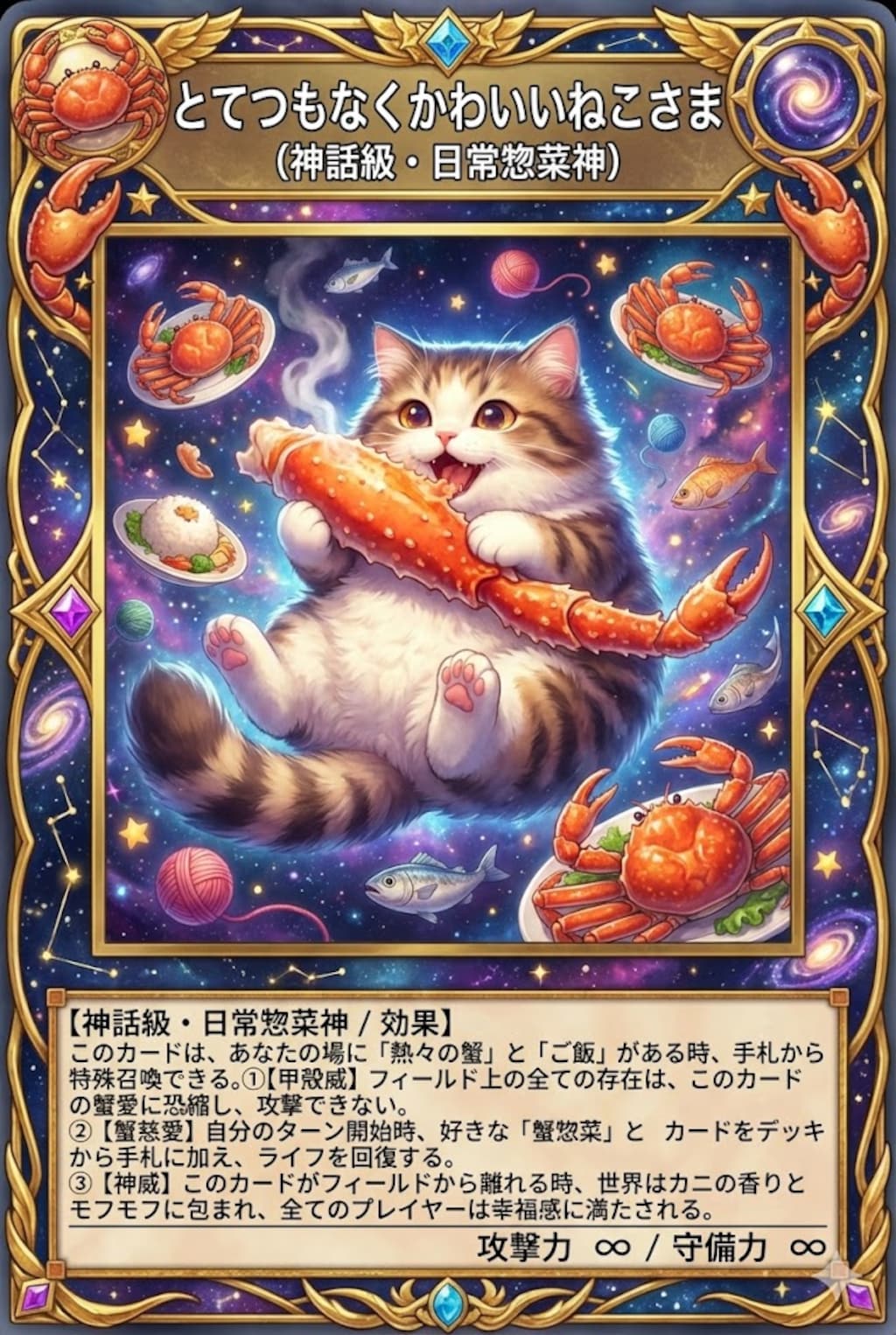 トレカになってもかにをくえるんだな