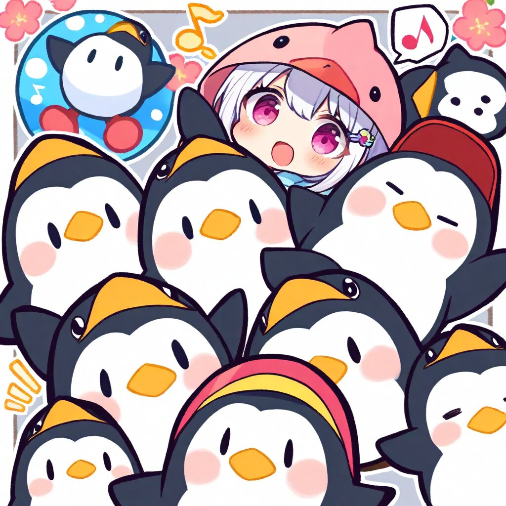 ペンギンと白髪ちゃん