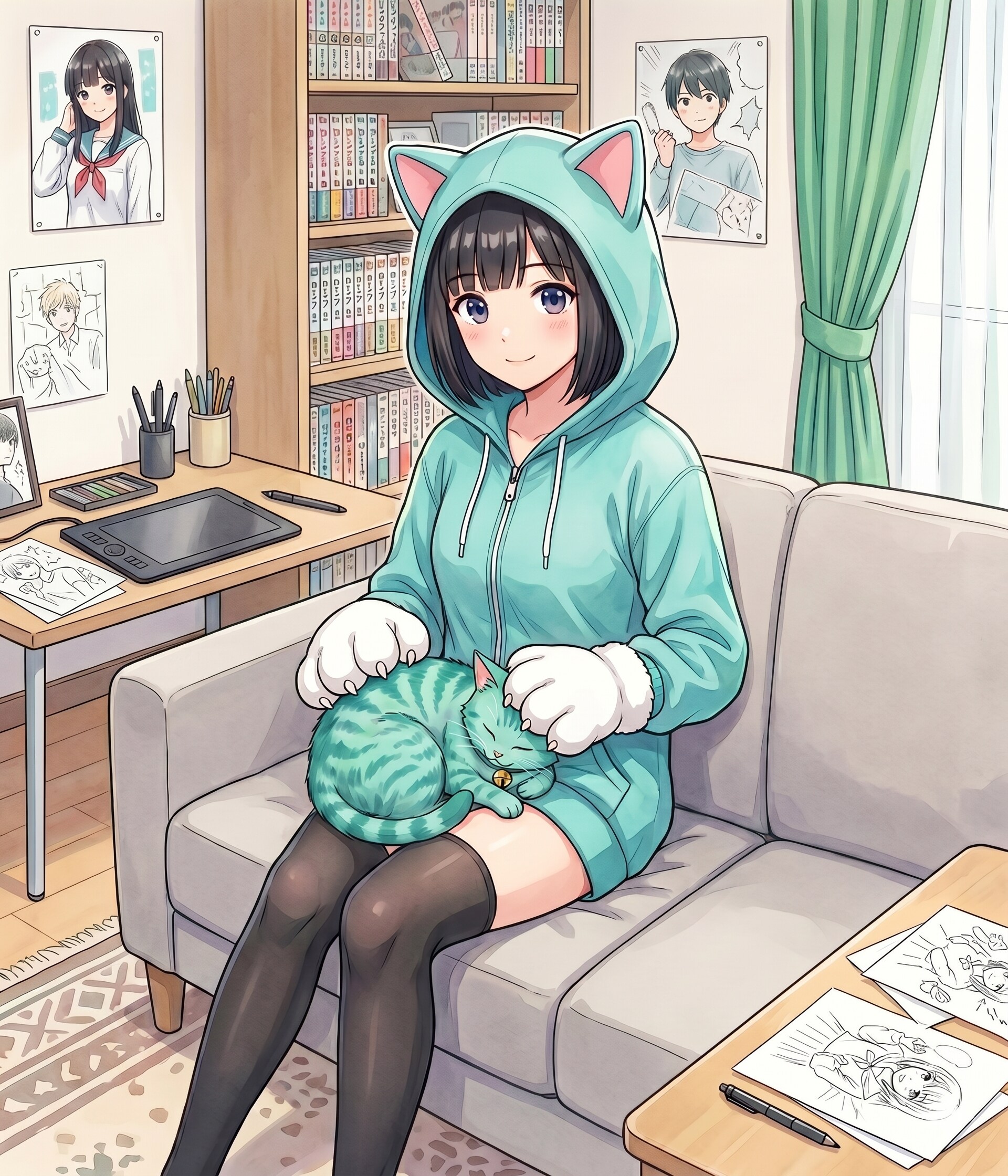 猫と一緒にいてくれや | の人気AIイラスト・グラビア