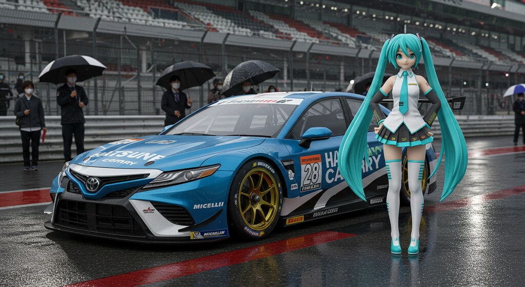 初音ミクとカムリレーシングカー