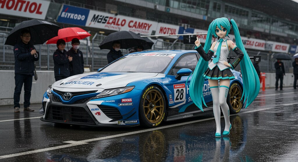 初音ミクとカムリレーシングカー