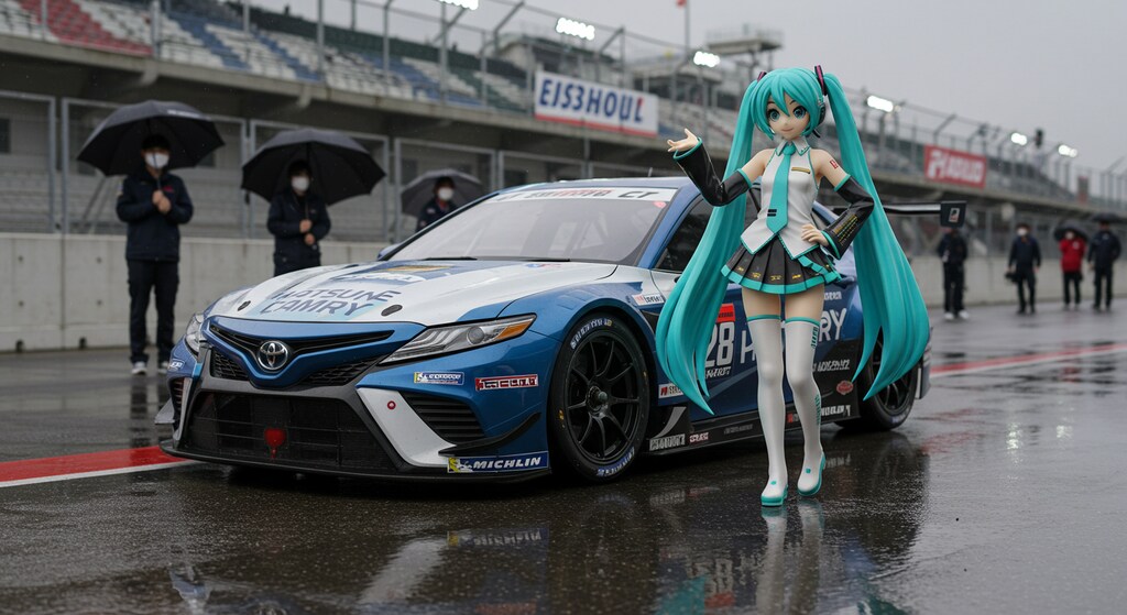 初音ミクとカムリレーシングカー