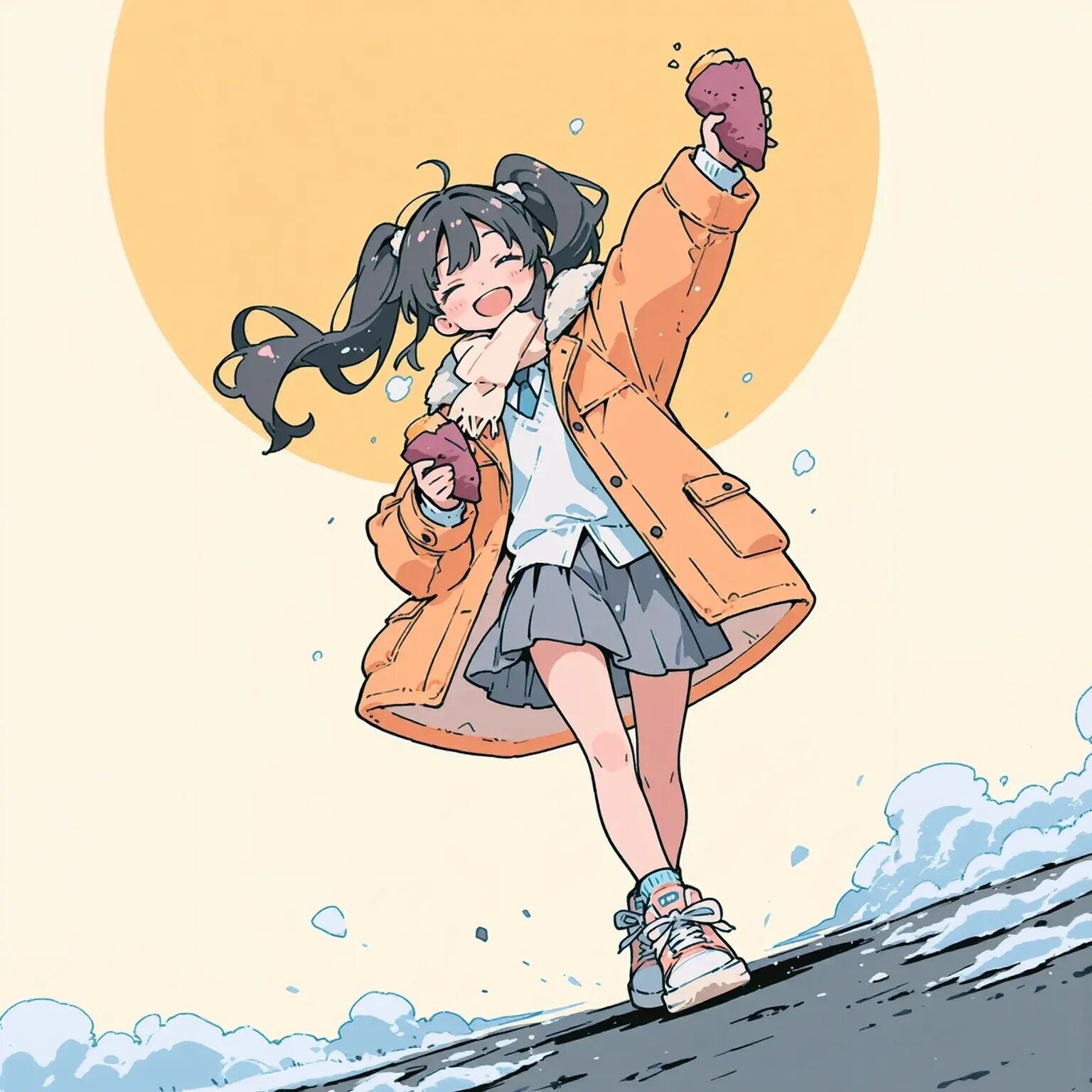 「雪だ。寒い！でも、あったかーい焼き芋‼︎」 | の人気AIイラスト・グラビア