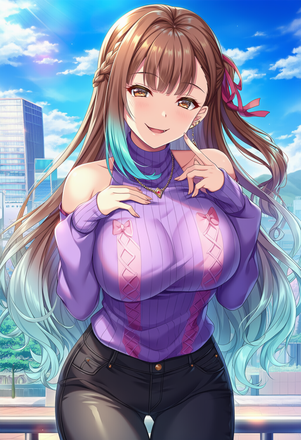 purple argyle sweater