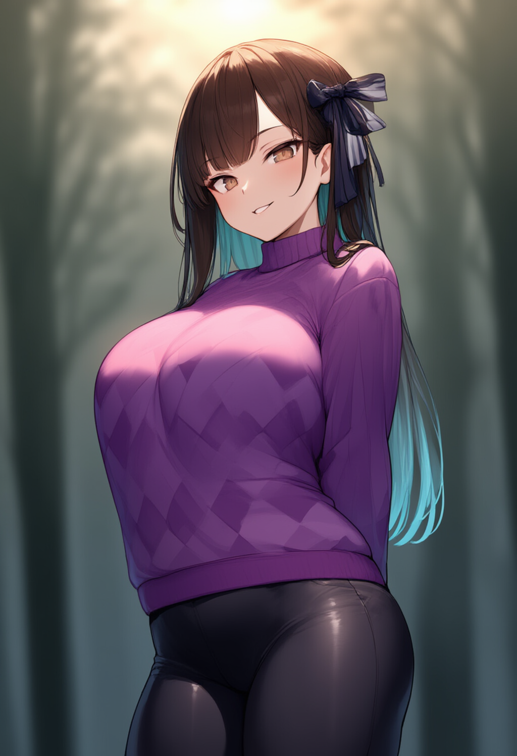 purple argyle sweater