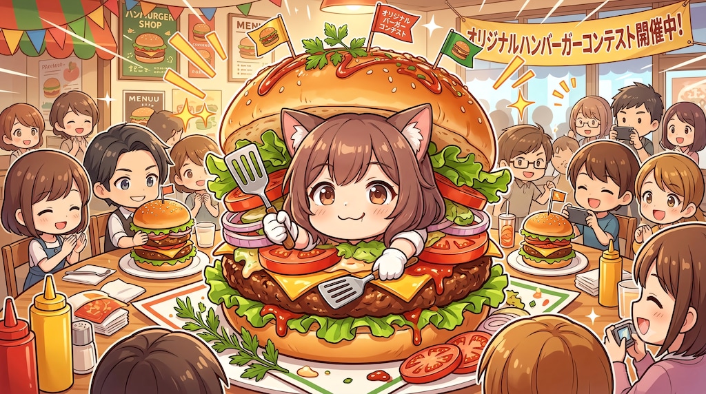 【#ハンバーガー】ネコ耳バーガー
