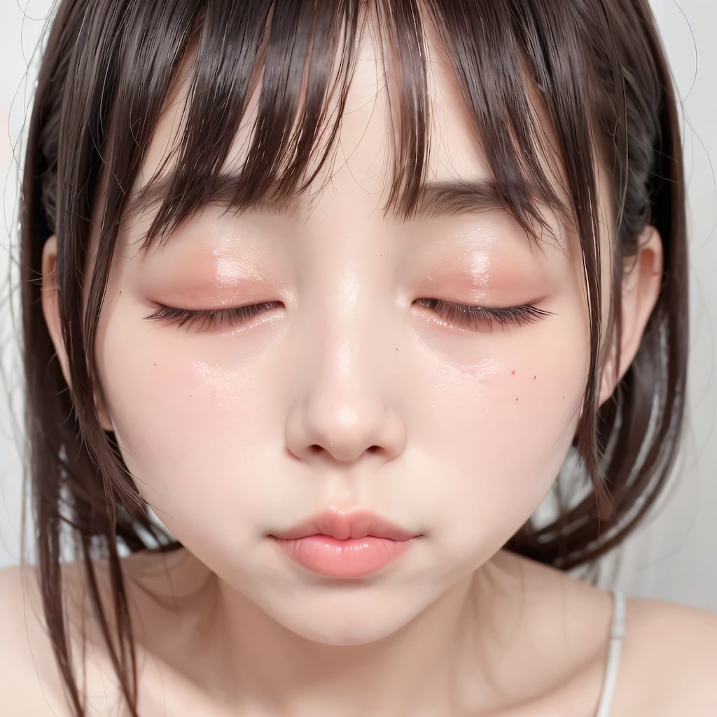 黒髪ボブで水鉄砲の美女６