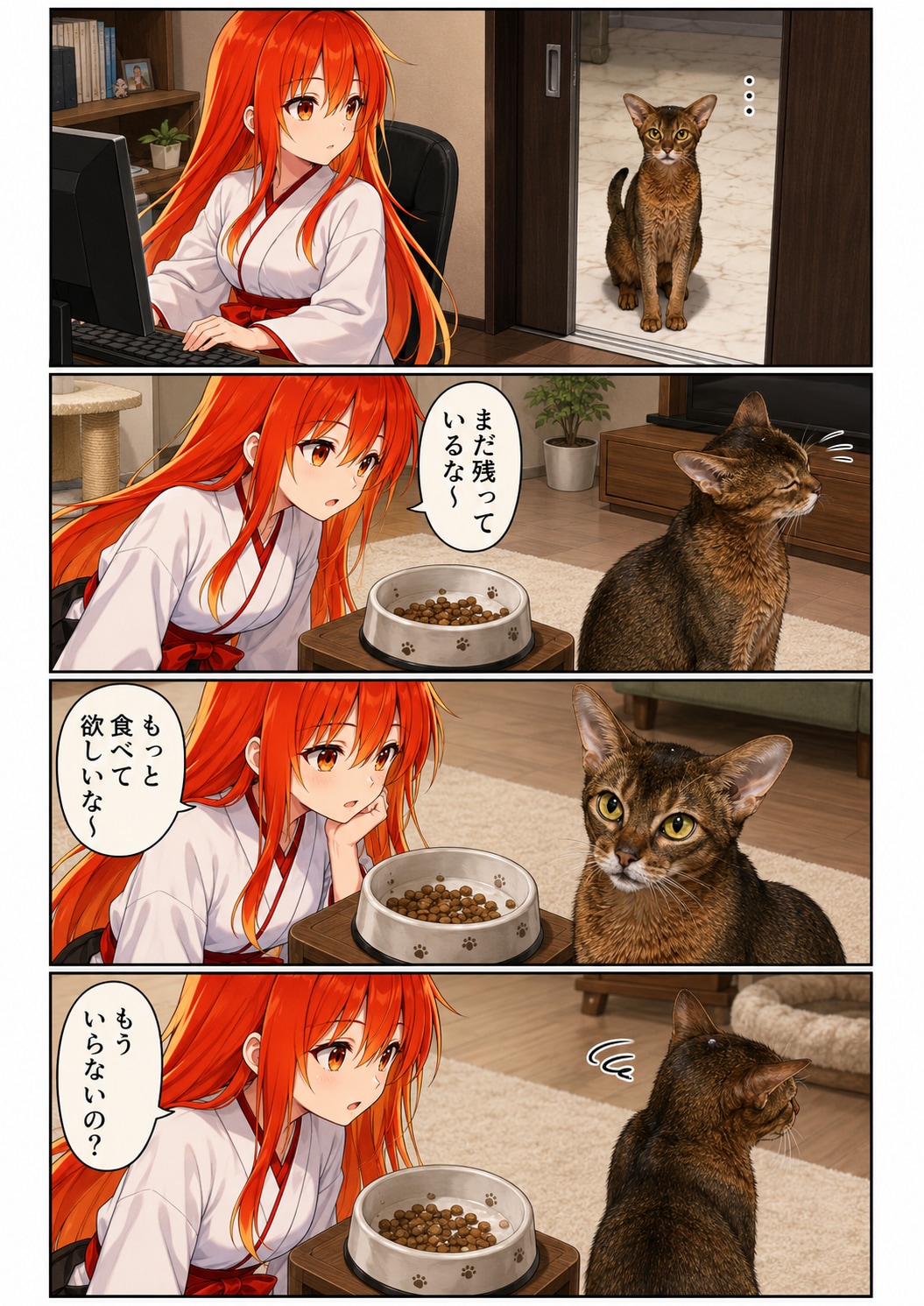 猫ちゃんと一緒　我儘な子にしないために心を猫にして戦う | の人気AIイラスト・グラビア
