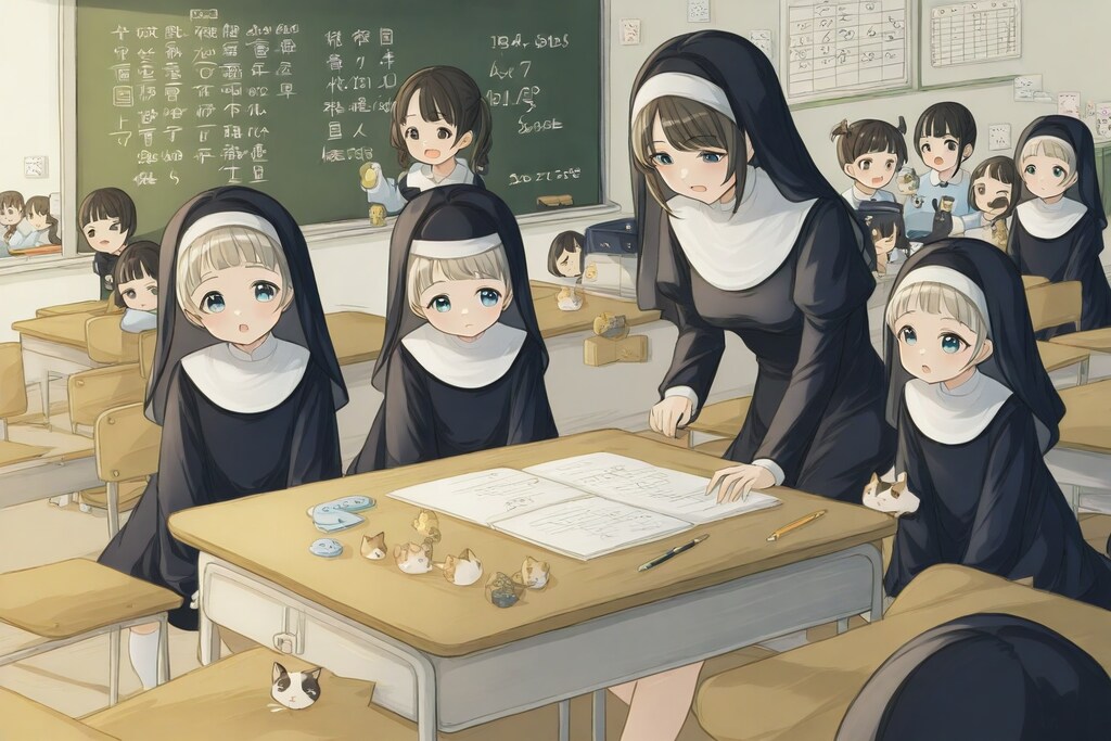 小さな修道服たちの勉強会