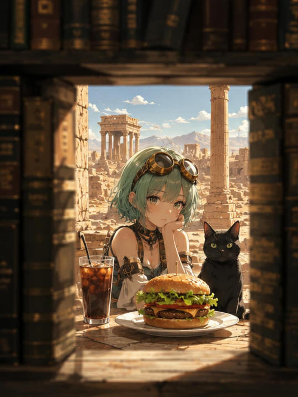 発掘の続きは、このバーガーを平らげてから。