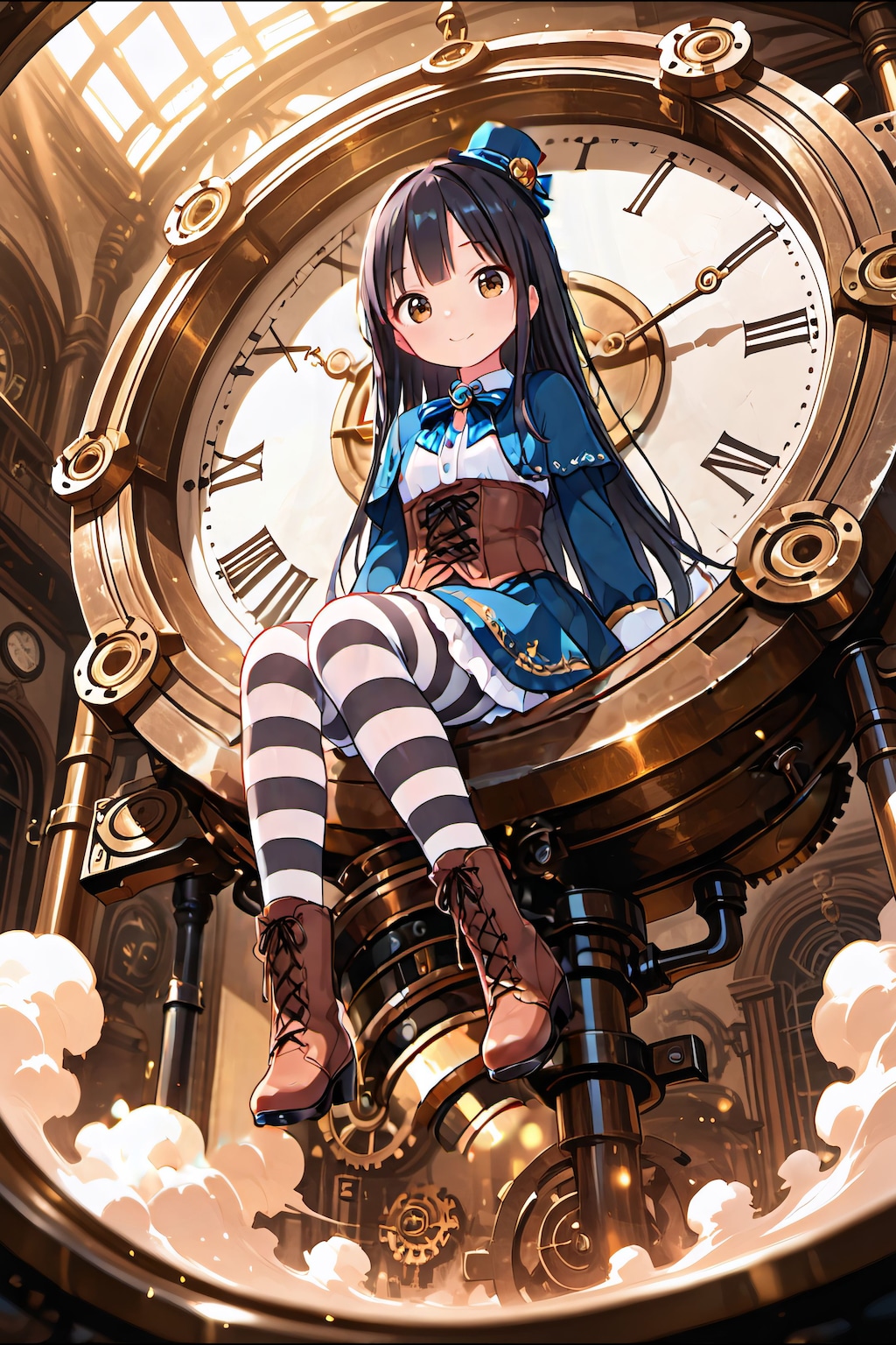 時計と黒髪ちゃん