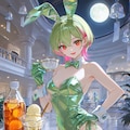 バニーガール衣装の川崎英理さん(PixAI版) 4枚目