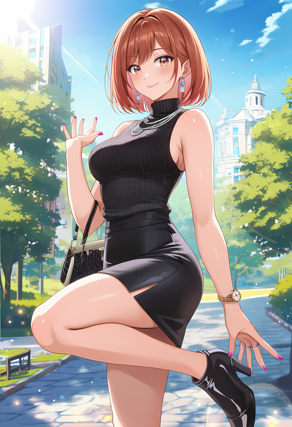 ノノカちゃんの朝グラビア：Oggi風黒レースコーデ