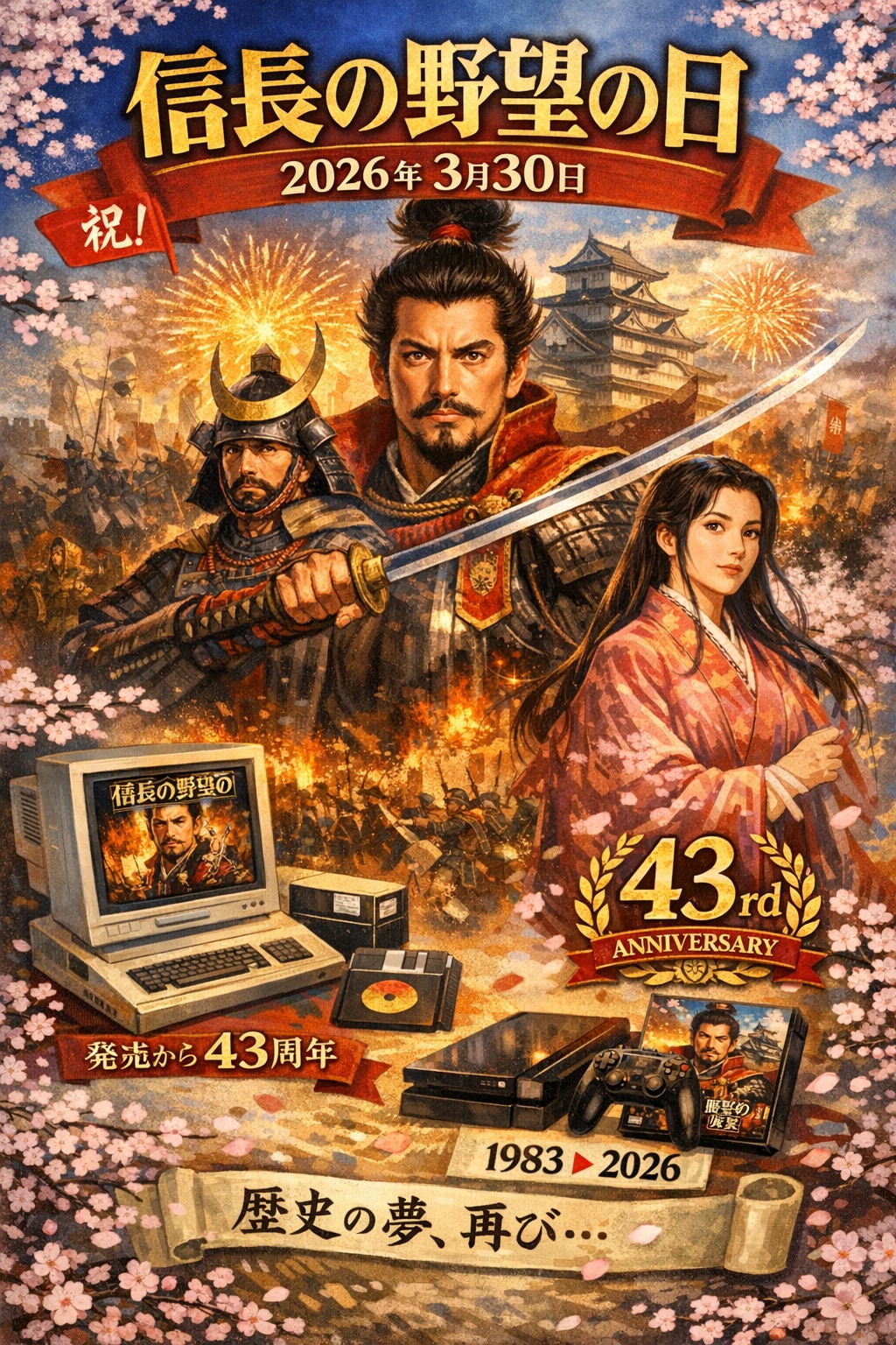 今日2026/03/30「信長の野望」の日 | の人気AIイラスト・グラビア